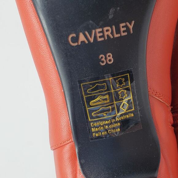 Caverley Romi Pointed Toe Leather Ankle Heeled Boots Bright Red Size 38 US 7 - Picture 9 of 9